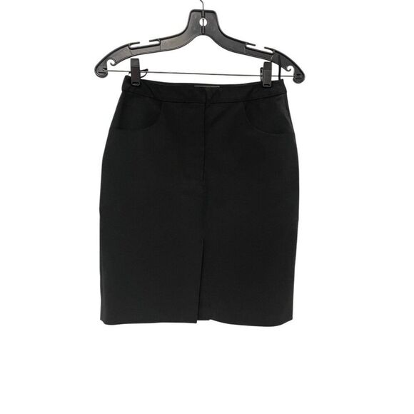 Prada Womens Straight Pencil Skirt Size 40 US 4 Black Lined Stretch Business - Picture 1 of 10